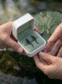 Серьги из серебра с зелёным агатом и шпинелью родированные - Крокодилы
