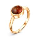 Кольцо из золочёного серебра с натуральным янтарём