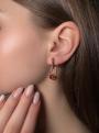 Серьги из золочёного серебра с натуральным янтарём