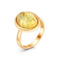 Кольцо из золочёного серебра с натуральным прессованым янтарём 