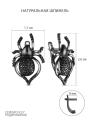 Серьги из серебра с натуральной шпинелью родированные - Пауки