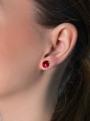 Серьги-пусеты из серебра с кристаллами премиум австрия красный родированные