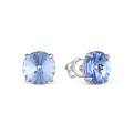 Серьги-пусеты из серебра с кристаллами премиум австрия светло-голубой родированные