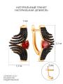 Серьги из золочёного серебра с натуральным гранатом, натуральной шпинелью и родированием - Серьги Дракона