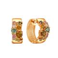 Серьги из золочёного серебра с турмалином мульти