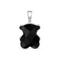 Подвеска из серебра с агатом родированная - Мишка