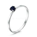 Кольцо из серебра с сапфиром родированное