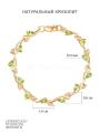 Браслет из золочёного серебра с натуральным хризолитом и фианитами