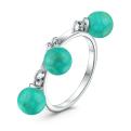 Кольцо из серебра с бирюзой родированное