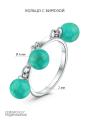 Кольцо из серебра с бирюзой родированное