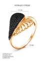Кольцо из золочёного серебра со шпинелью и родированием - Сердце