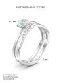 Кольцо двойное из серебра с натуральным топазом и фианитами родированное