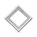 Подвеска из серебра с фианитами родированная - Ромб 1,8 см
