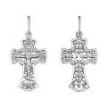 Крест из серебра с фианитами родированный - 3 см
