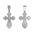 Крест из серебра родированный - 4,9 см