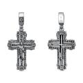 Крест из чернёного серебра - 4 см