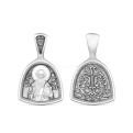 Подвеска религиозная из чернёного серебра - Святой Николай Чудотворец
