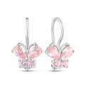 Серьги детские из серебра с фианитами родированные - Бабочки