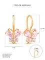 Серьги детские из золочёного серебра с фианитами - Бабочки