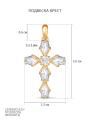Подвеска в виде креста из золочёного серебра с фианитами