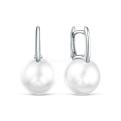 Серьги из серебра с жемчугом Swarovski родированные