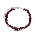 Браслет из натурального граната (замок с удлинителем из родированного серебра)