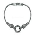 Браслет из чернёного серебра c марказитами