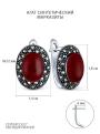 Серьги из чернёного серебра с  агатом и марказитами