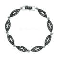 Браслет из чернёного серебра c марказитами