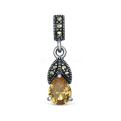 Подвеска из чернёного серебра с синтетическим султанитом и марказитами