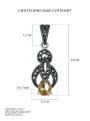 Подвеска из чернёного серебра с синтетическим султанитом и марказитами