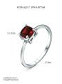 Кольцо из серебра с гранатом родированное