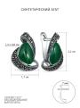 Серьги из чернёного серебра с синтетическим агатом и макразитами