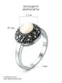 Кольцо из чернёного серебра с перламутром и марказитами
