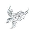 Брошь из серебра с фианитами родированная - Бабочка