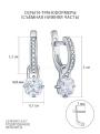 Серьги из серебра с фианитами родированные - 2 в 1