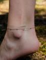 Браслет на ногу из серебра родированный - Удлинитель 3 см