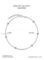 Браслет на ногу из родированного серебра - Сингапур с шариками, 24 см