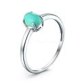 Кольцо из серебра с натуральной бирюзой родированное