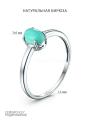 Кольцо из серебра с натуральной бирюзой родированное