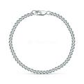 Браслет из серебра родированный с алмазной огранкой - Панцирный, 24 см