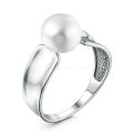Кольцо из серебра с культивированным жемчугом родированное