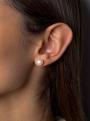 Серьги-пусеты из золочёного серебра с культивированным жемчугом