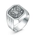 Печатка мужская из чернёного серебра - Герб Российской Федерации