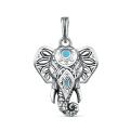 Подвеска из чернёного серебра с эмалью - Слон