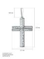 Подвеска крест из серебра с фианитами родированная