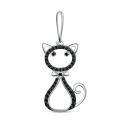 Подвеска из серебра с фианитами родированная - Кошка