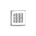 Подвеска из серебра с фианитами родированная - Квадрат, ромб