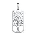 Подвеска из серебра родированная - Дерево, 3 см