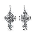 Крест из чернёного серебра с фианитами - 3,8 см